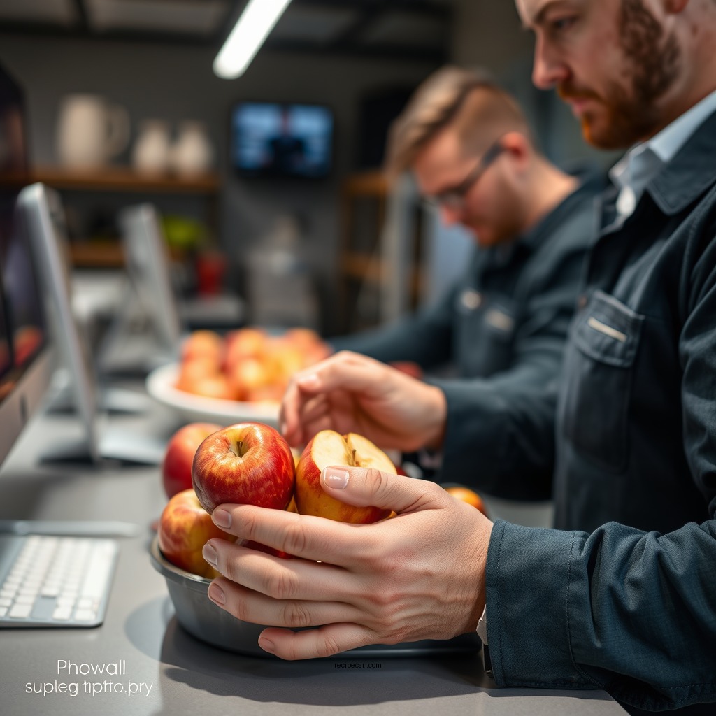 Preparing the Apples - apple crumble recipe without oats