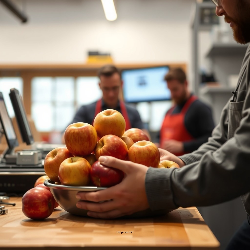 Preparing the Apples - apple pie recipe filling