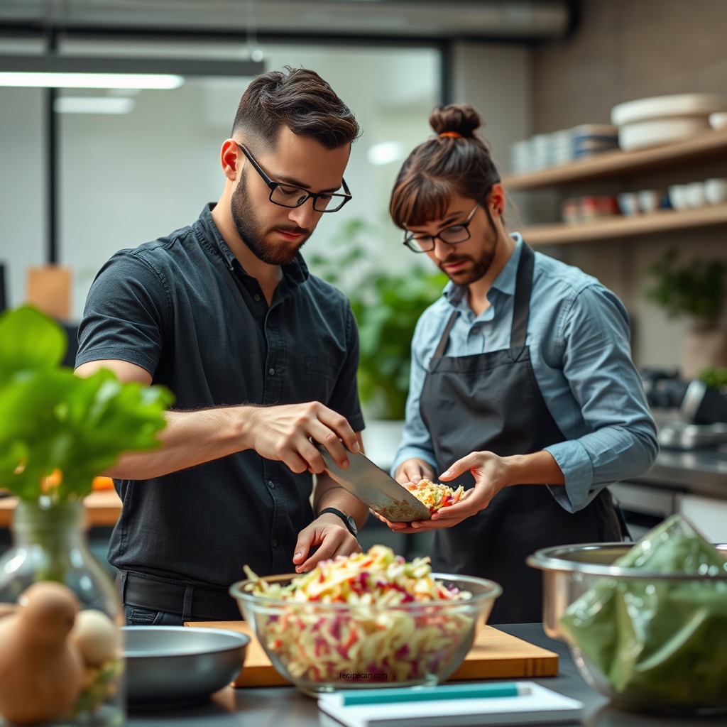Preparing the Vegetables - apple vinegar coleslaw recipe