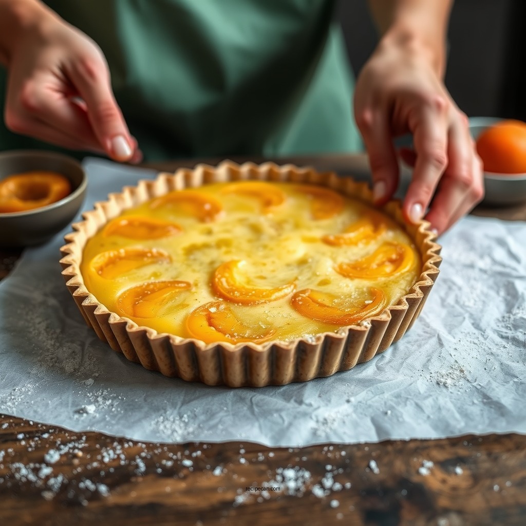 Preparing the Tart Crust - apricot tart recipe