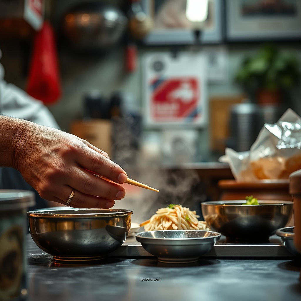Preparing the Ramen - asian coleslaw recipe ramen