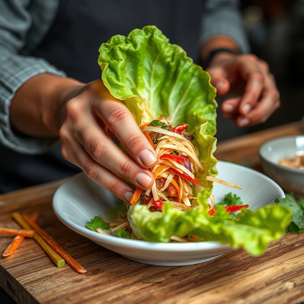 Preparing the Filling - asian lettuce wrap recipe