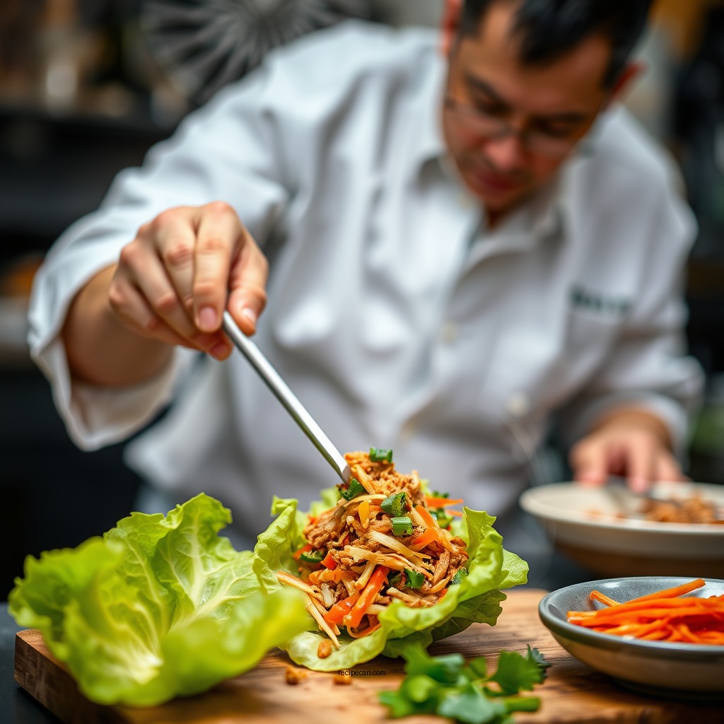 Preparing the Filling - asian lettuce wraps recipe