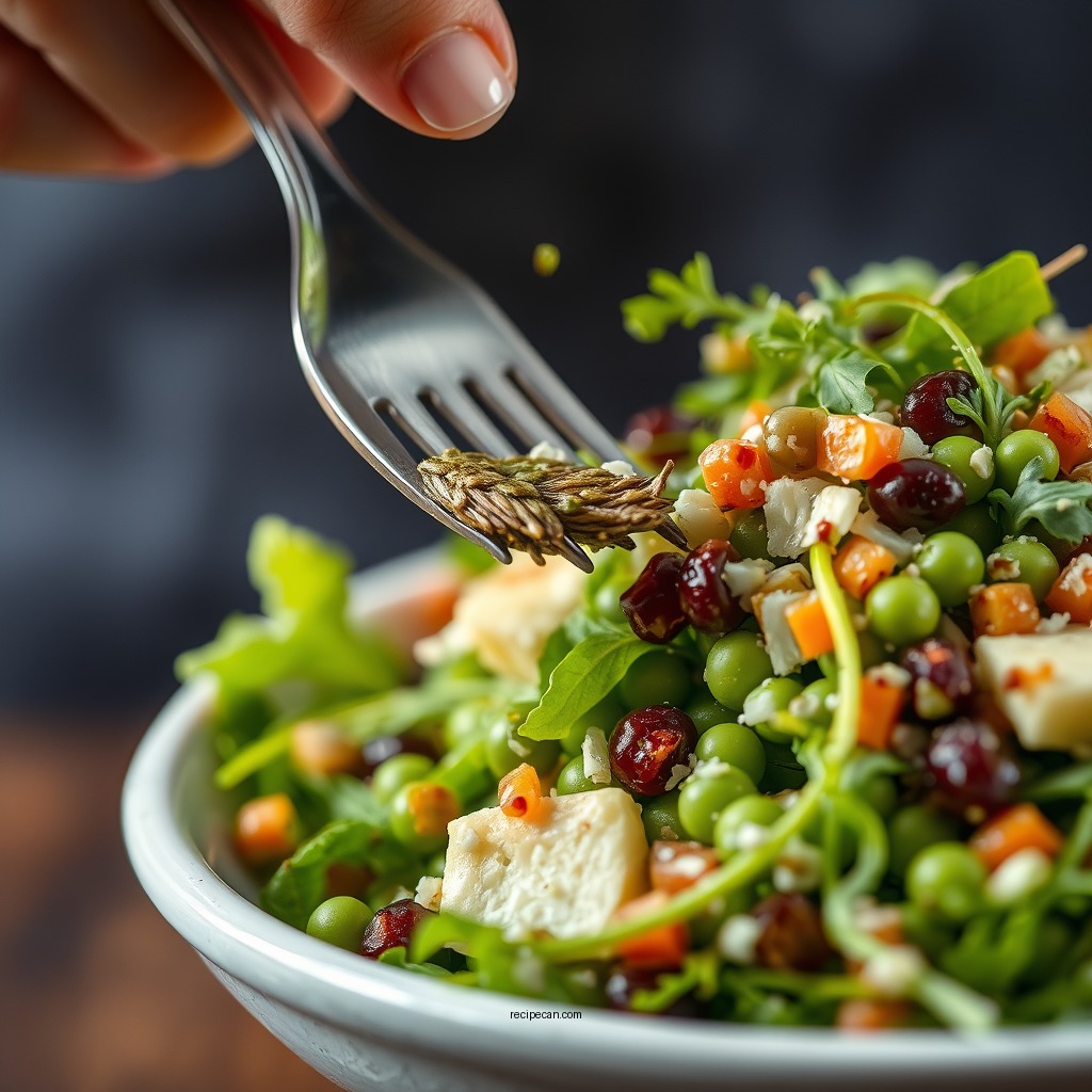 Dressing the Salad - asparagus pea salad recipe