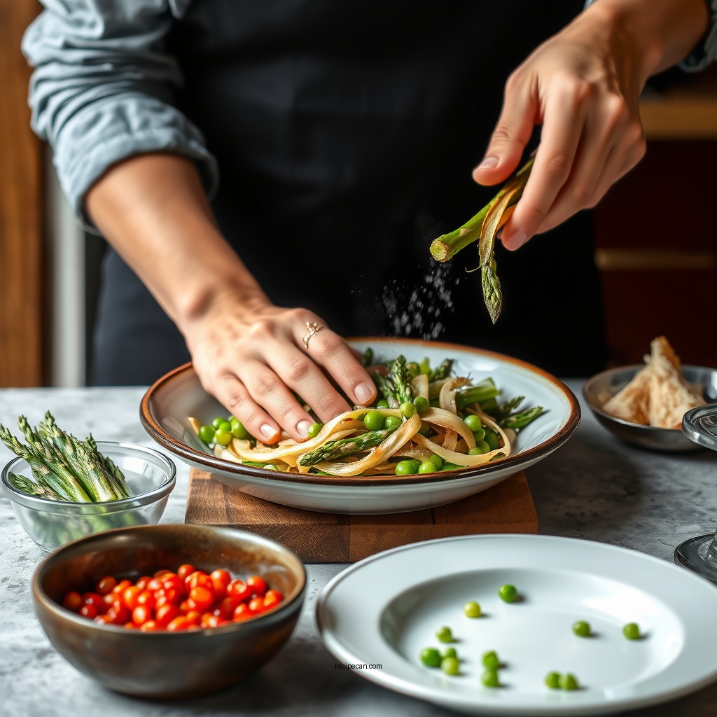 Step-by-Step Preparation - asparagus pea salad recipe