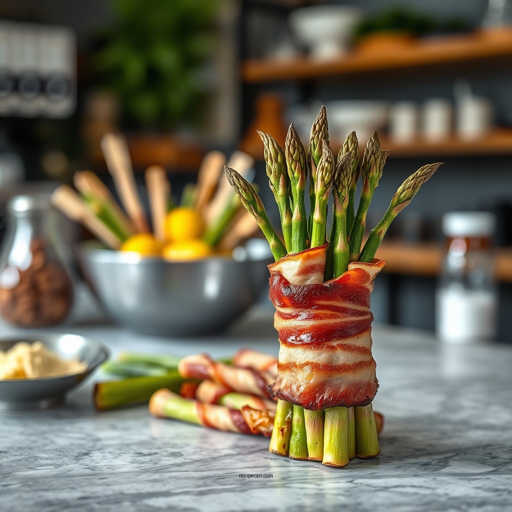 Preparing the Ingredients - asparagus recipe bacon wrapped
