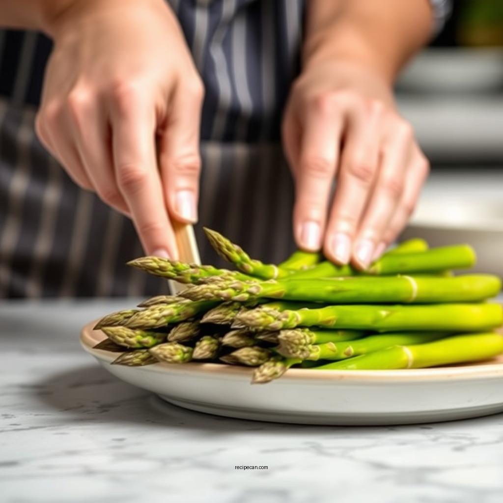 Preparing the Asparagus - asparagus tart recipe