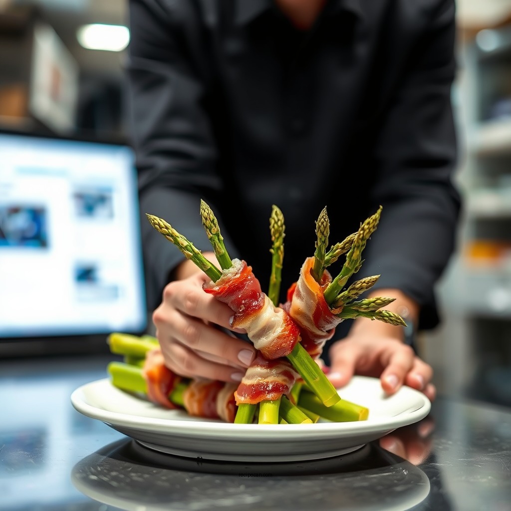 Preparing the Asparagus - asparagus wrapped in bacon recipe