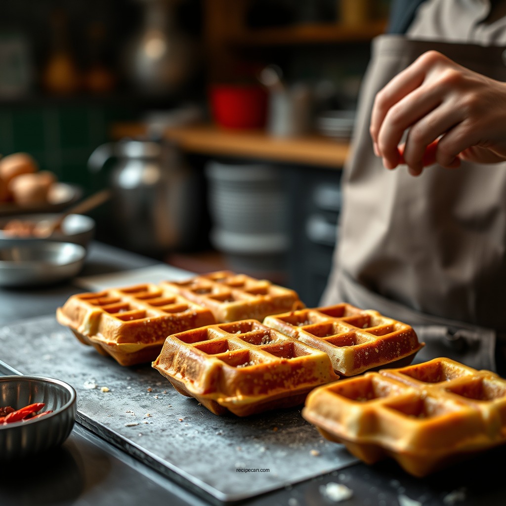 Preparing the Batter - authentic brussels waffle recipe