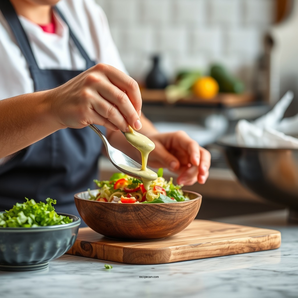 Step-by-Step Preparation - avocado salad dressing recipe vegan