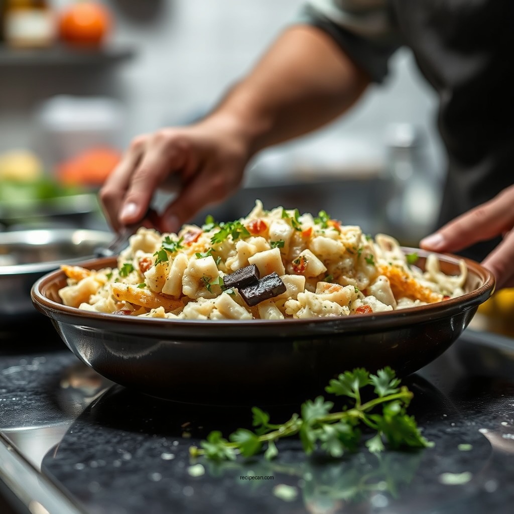Preparing the Bacalao - bacalao salad recipe italian