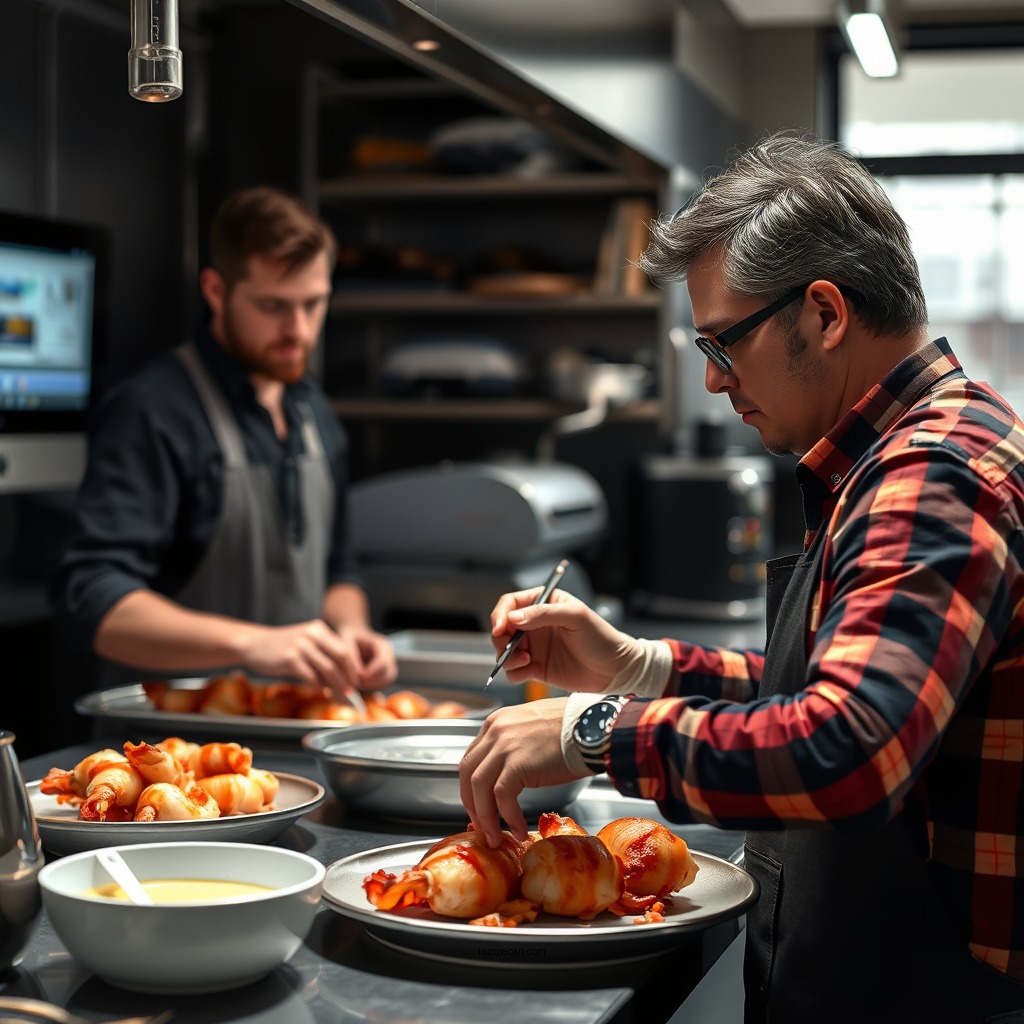 Preparing the Shrimp - bacon wrapped shrimp recipe