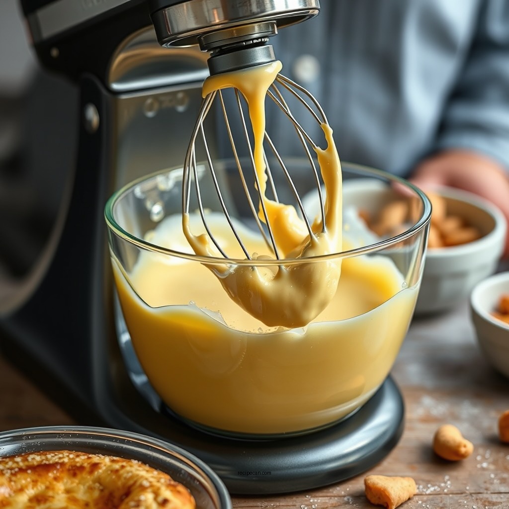 Making the Custard Mixture - bagel bread pudding recipe
