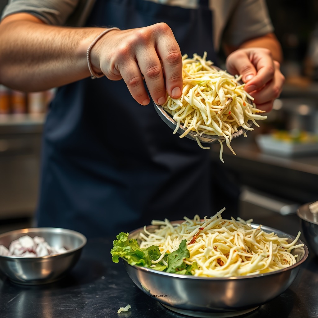 Preparing the Coleslaw - bagged coleslaw recipe