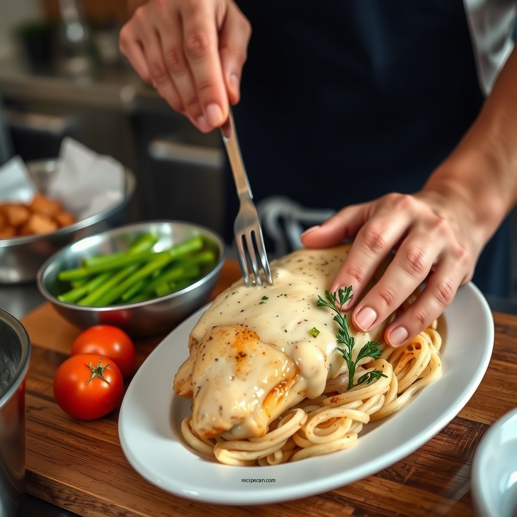 Preparing the Chicken - baked chicken with alfredo sauce recipe