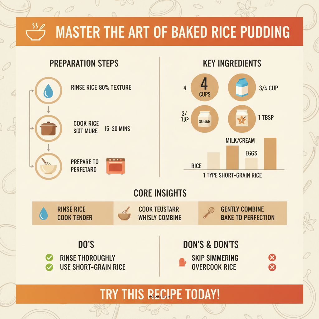 baked rice pudding custard recipe - Data Infographic and Statistics