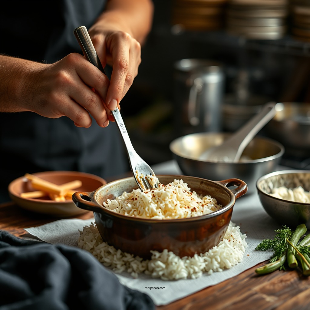 Preparing the Rice - baked rice pudding custard recipe