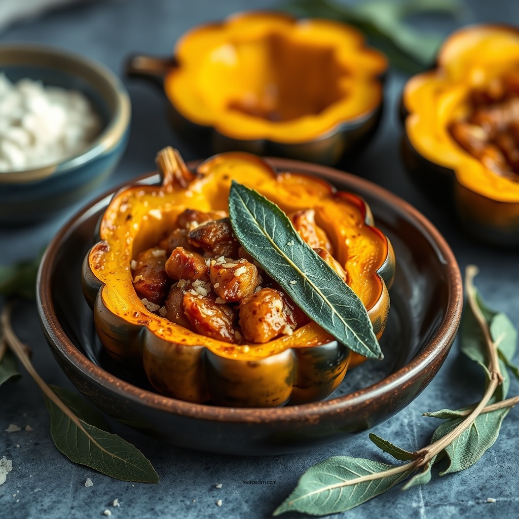 Savory Acorn Squash with Sage - baked squash recipes