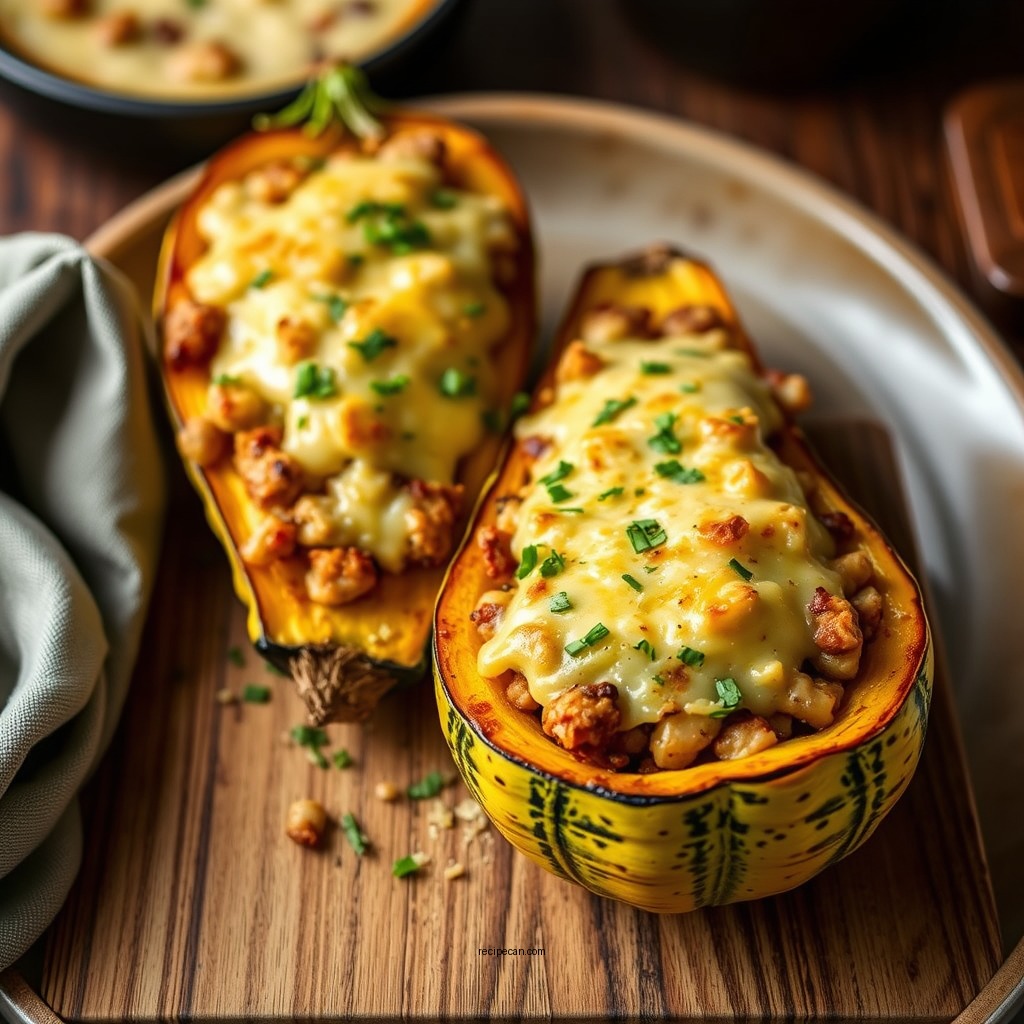 Cheesy Stuffed Summer Squash - baked summer squash recipes
