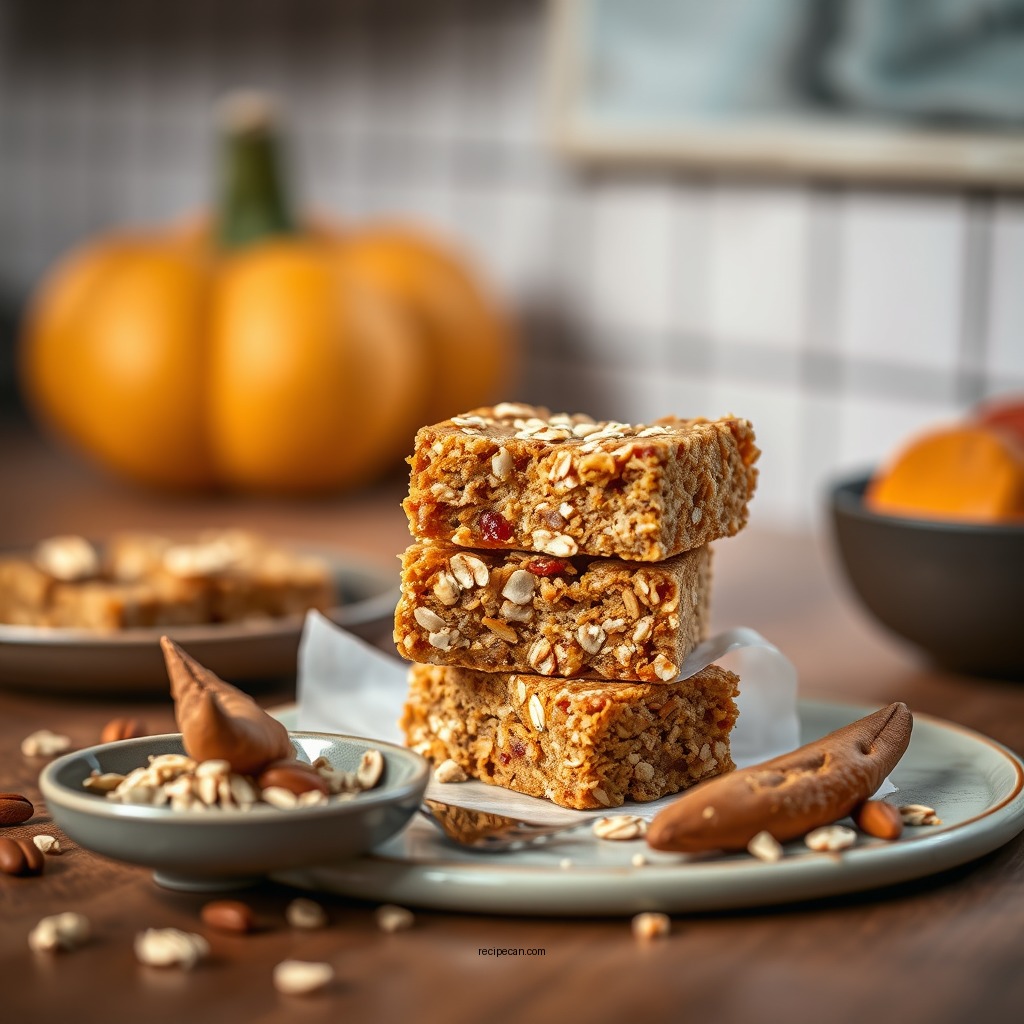 Sweet and Spicy Pumpkin Oat Bars - baking oats recipes