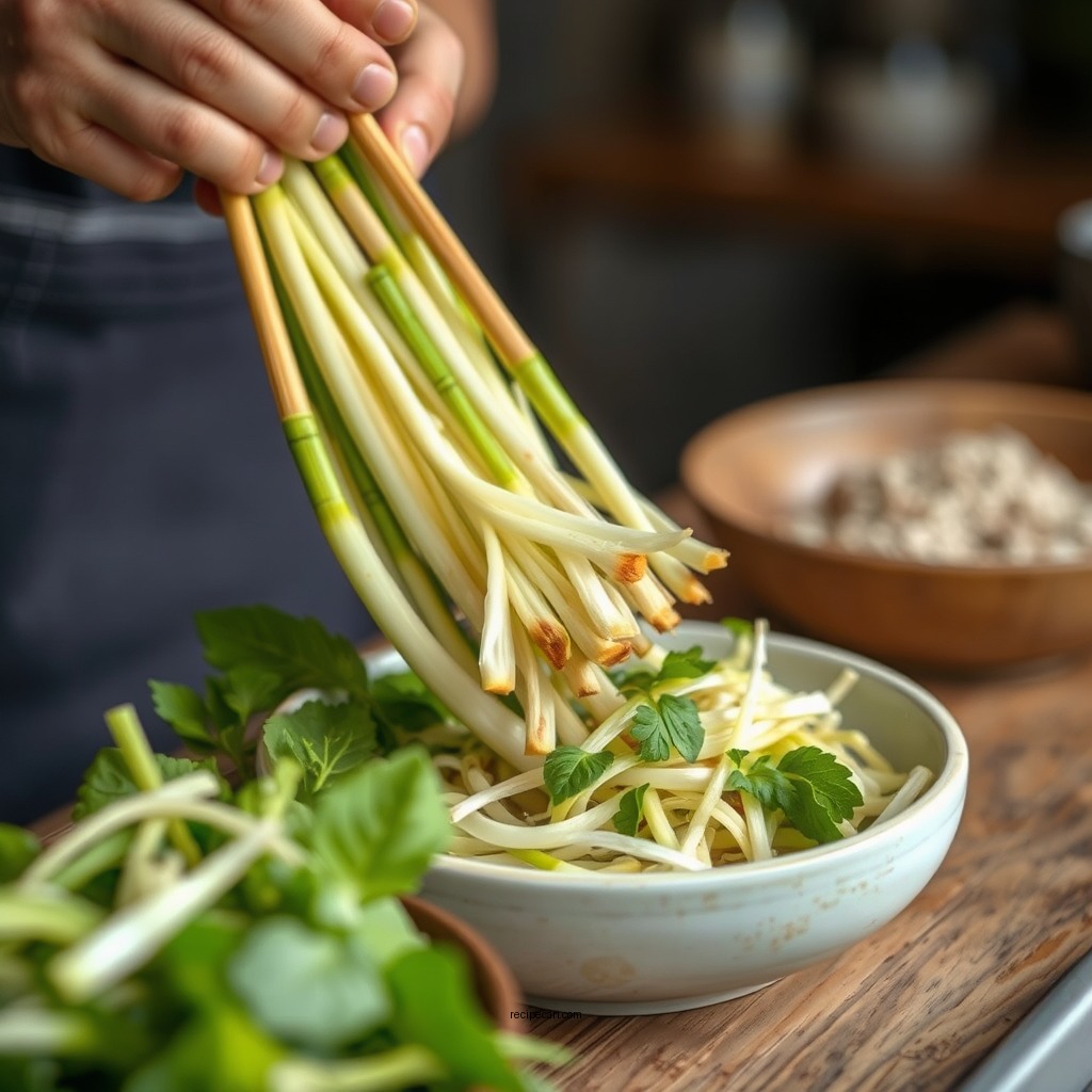 Preparing the Bamboo Shoots - bamboo shoot salad recipe