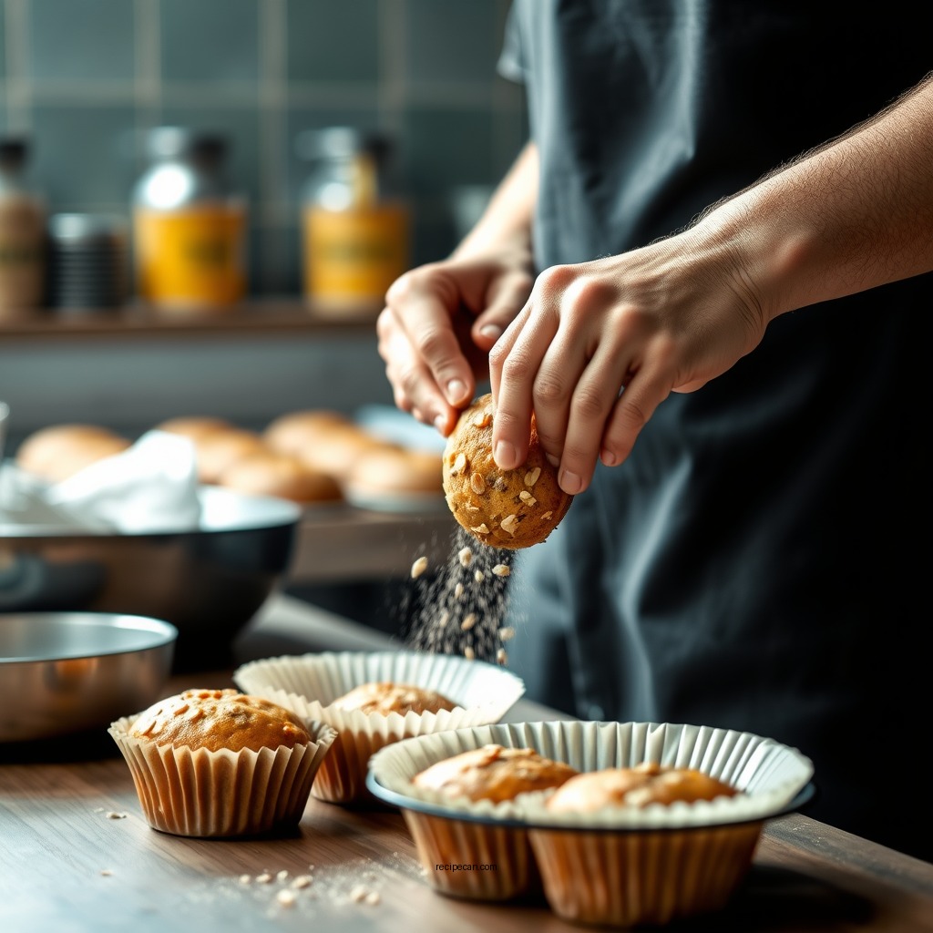 Step-by-Step Preparation - banana and oats muffins recipe