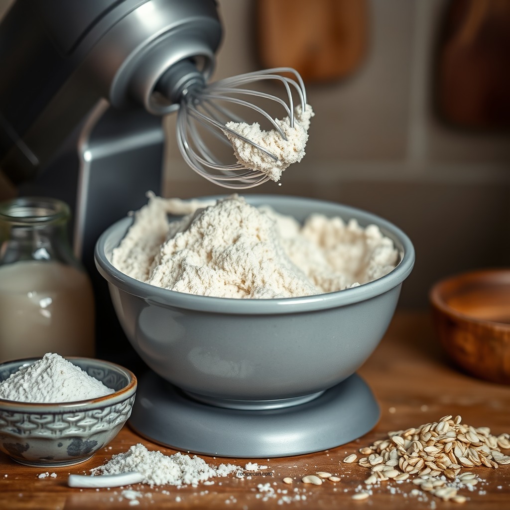 Mixing Dry Ingredients - banana bread with oat flour recipe