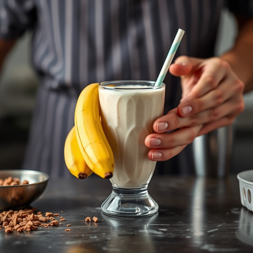 Preparing the Bananas - banana milkshake recipe no ice cream
