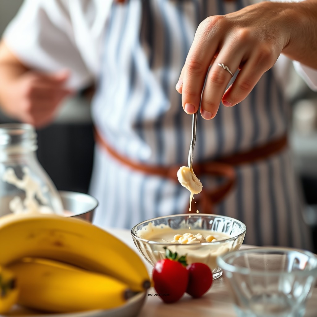 Preparing the Banana Base - banana mousse recipe