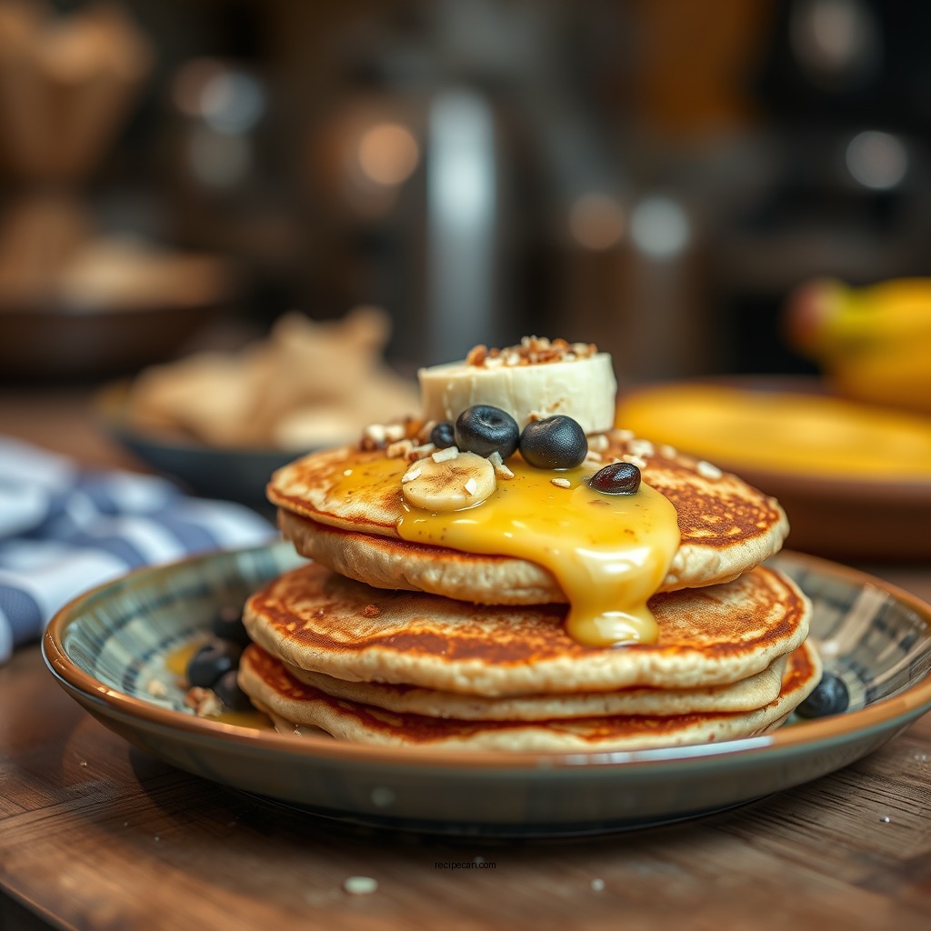 Cooking the Pancakes - banana oat pancakes recipe