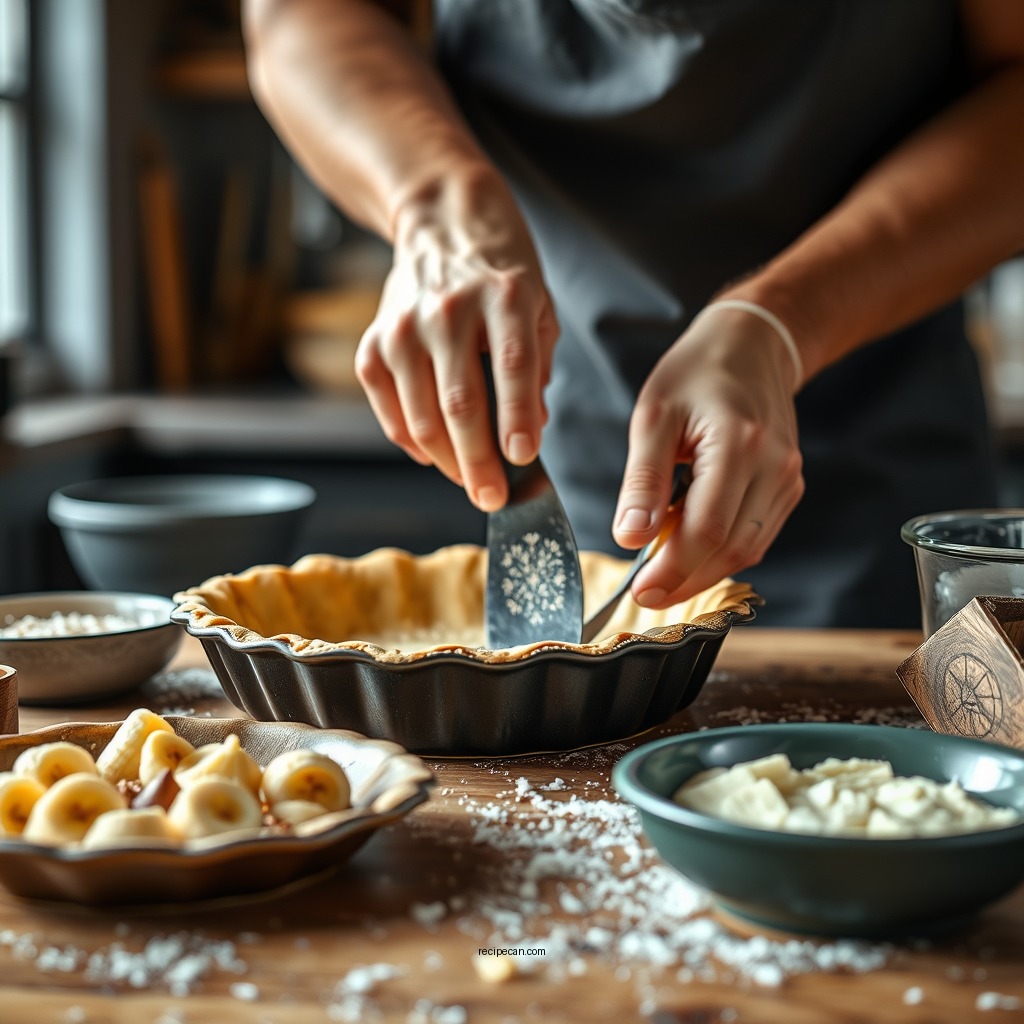 Preparing the Pie Crust - banana pie recipe