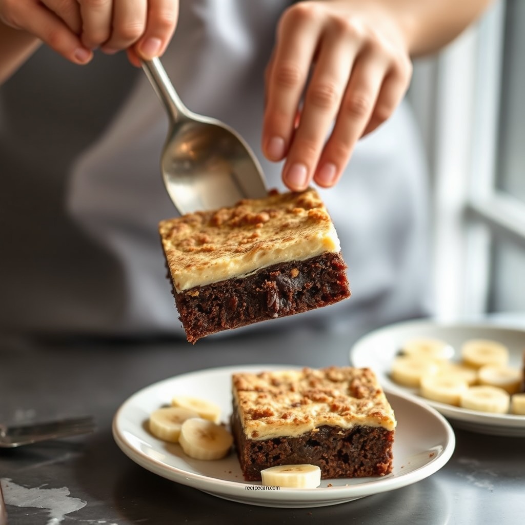 Preparing the Brownie Base - banana pudding brownie recipe