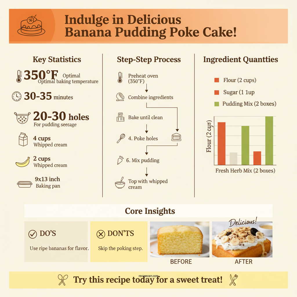 banana pudding poke cake recipe - Data Infographic and Statistics