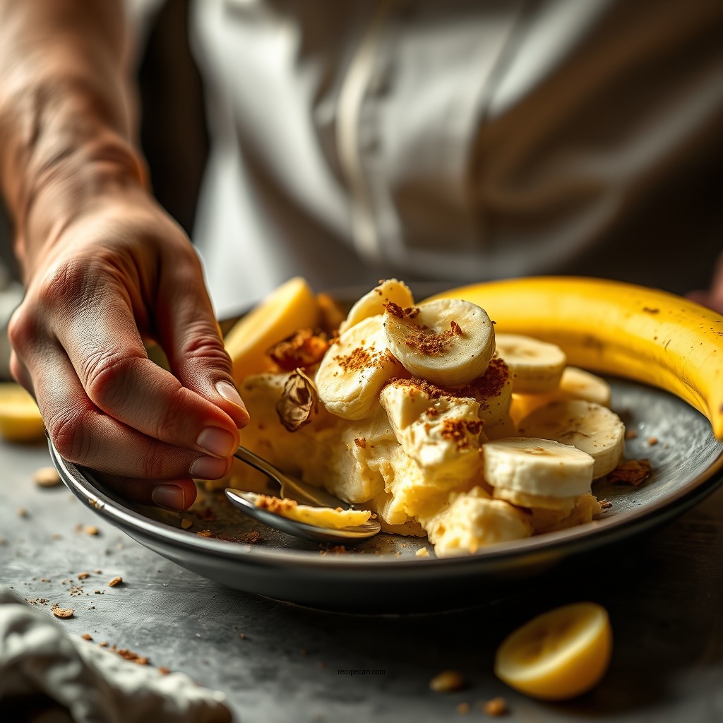 Assembling the Banana Pudding - banana pudding recipe vegan