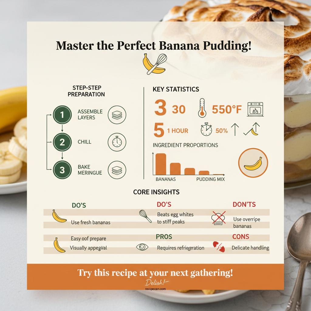 banana pudding recipe with meringue topping - Data Infographic and Statistics