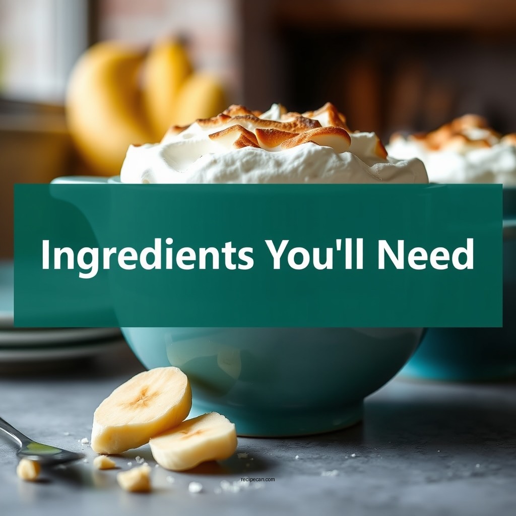 Ingredients You'll Need - banana pudding recipe with meringue topping