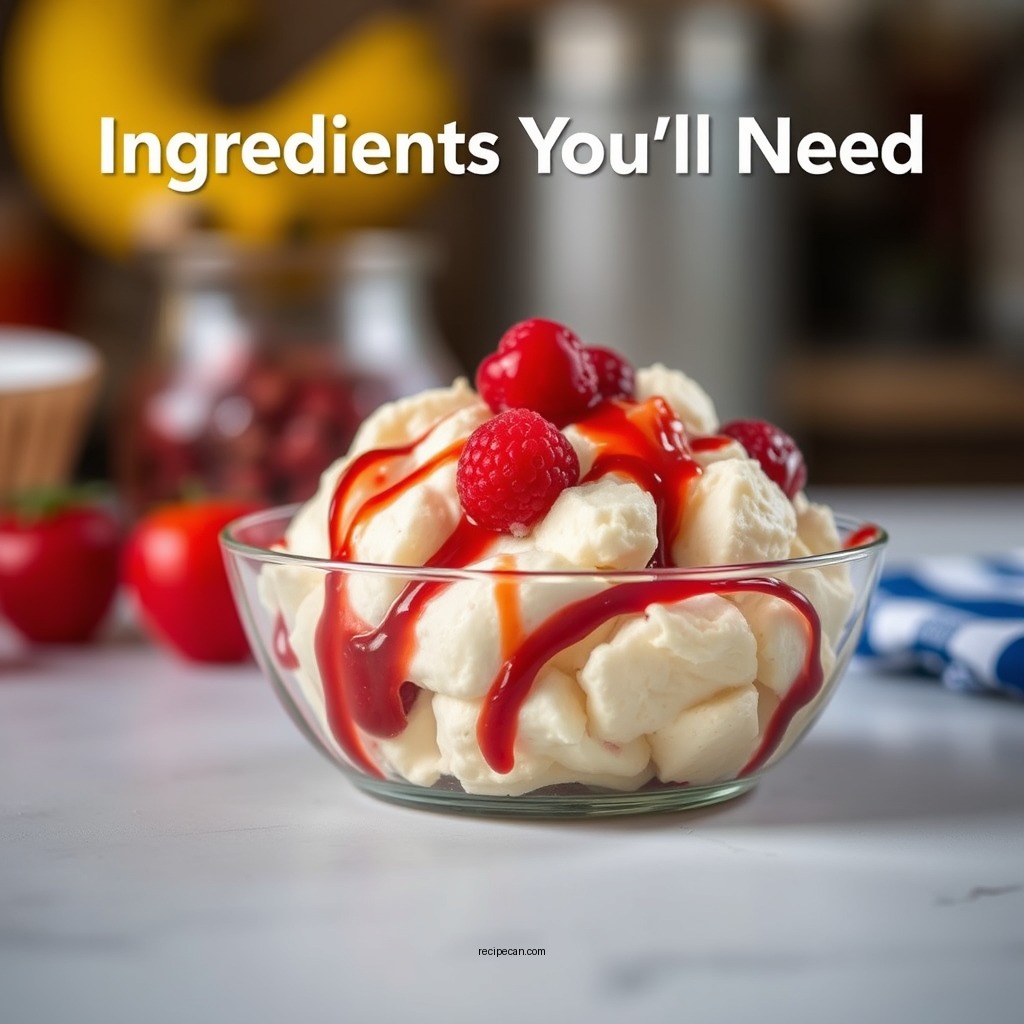 Ingredients You'll Need - banana split fluff salad recipe