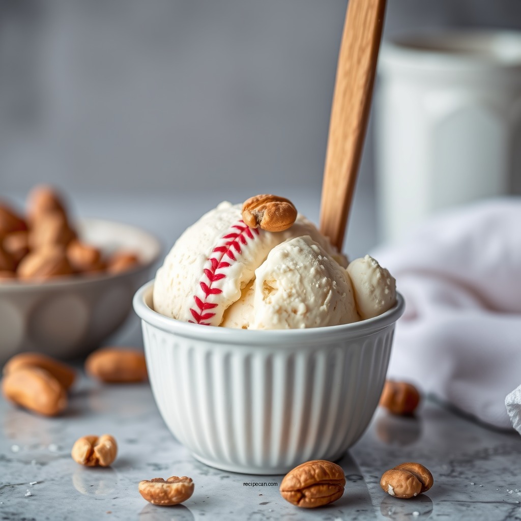 Mixing in the Nuts - baseball nut ice cream recipe