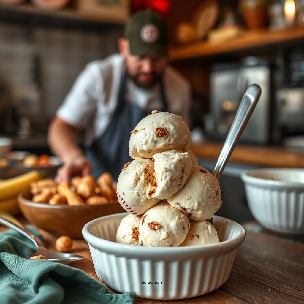 Preparing the Base - baseball nut ice cream recipe