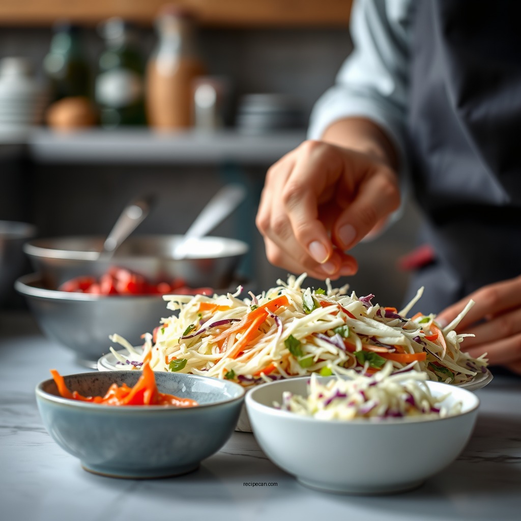 Preparing the Vegetables - basic coleslaw recipe