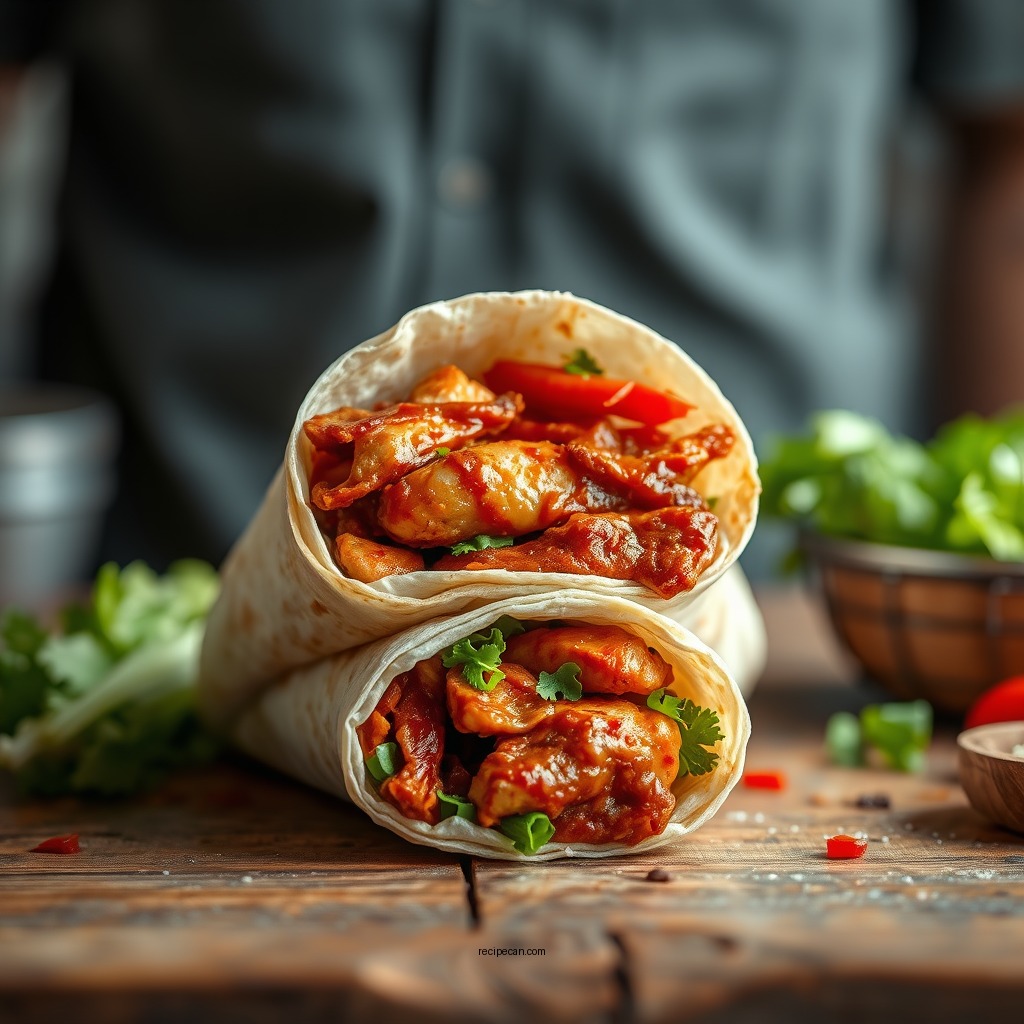 Spicy BBQ Chicken Wrap - bbq chicken wrap sandwiches recipes