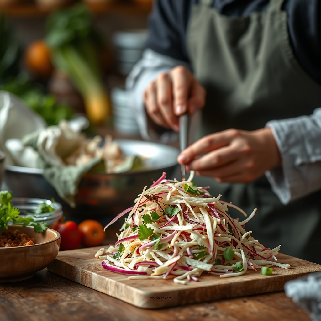 Preparing the Vegetables - bbq coleslaw recipe