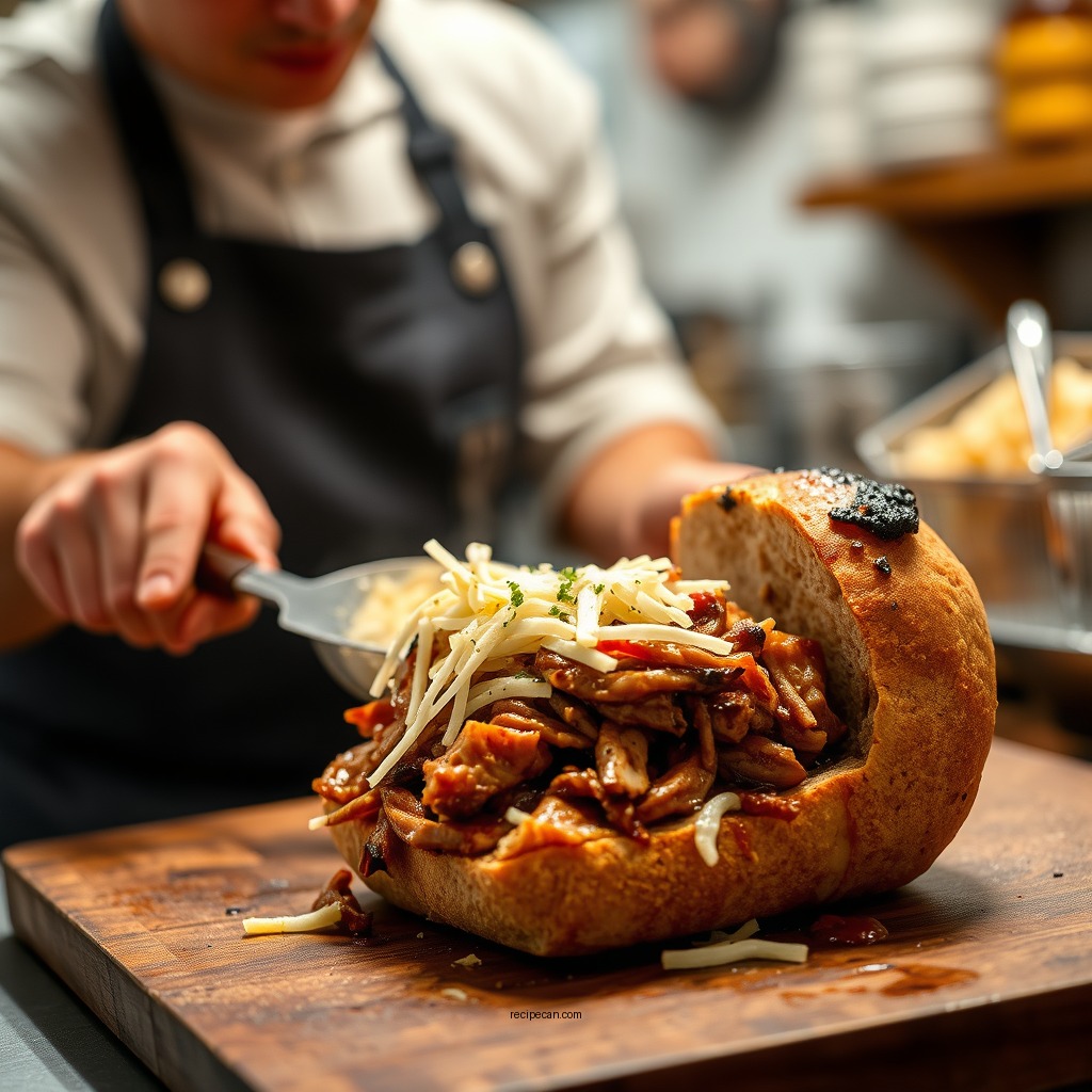 Preparing the BBQ Pulled Pork - bbq pulled pork coleslaw recipe