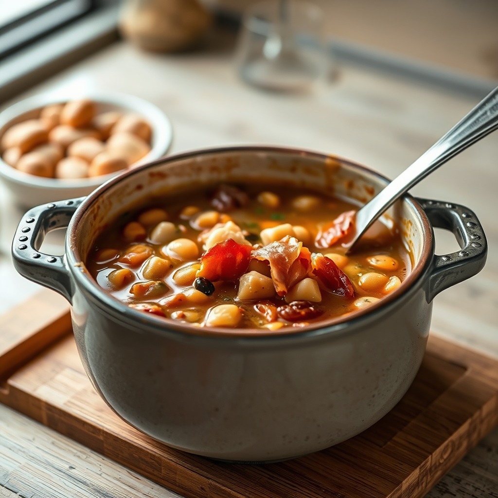 Preparing the Base - bean and bacon soup recipe like campbell's