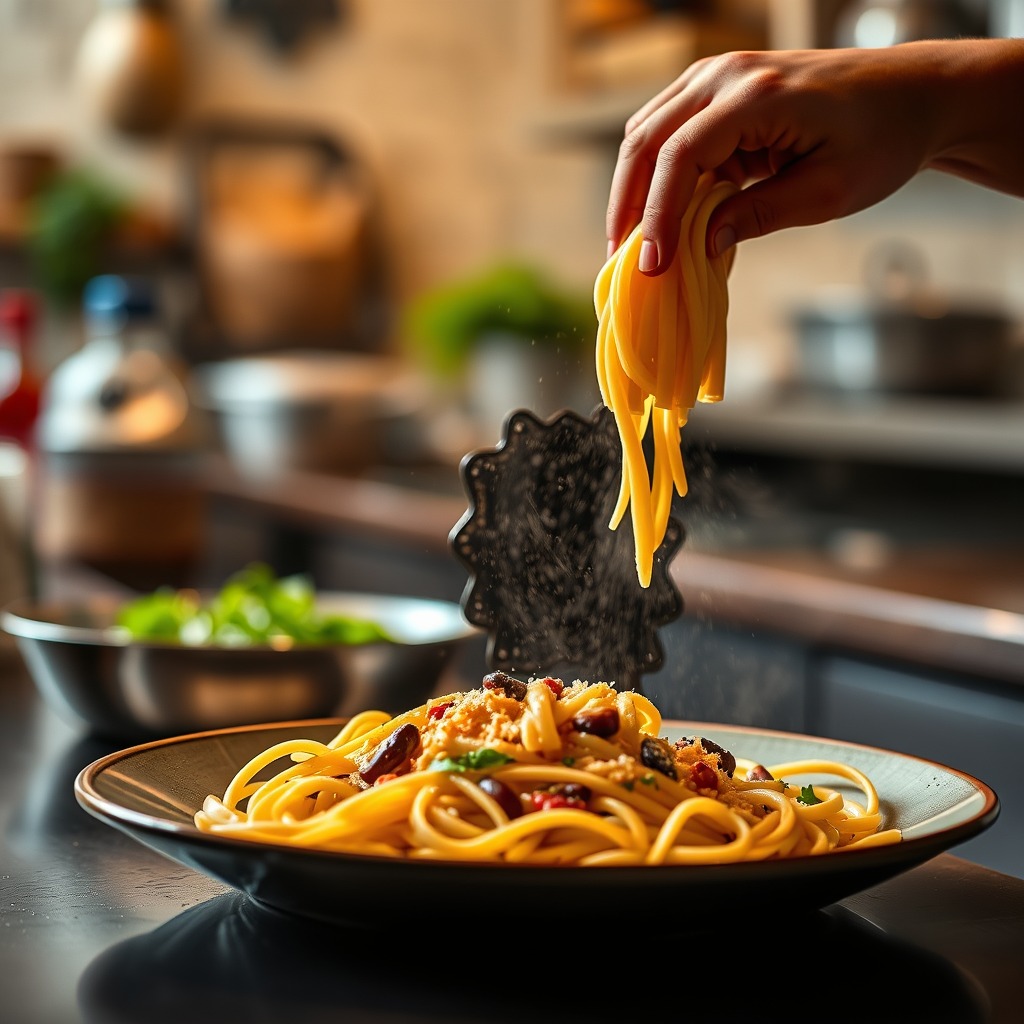 Preparing the Pasta - bean pasta salad recipe