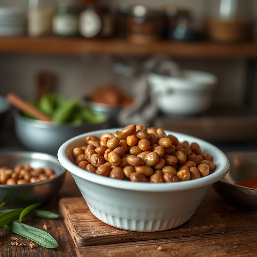 Preparing the Beans - bean pie recipe