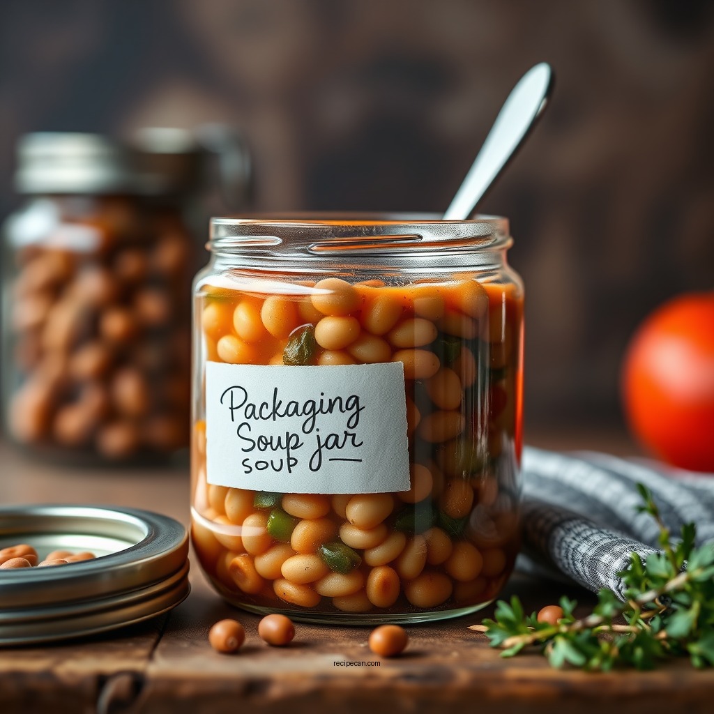 Packaging Your Bean Soup Jar - bean soup gift jar recipe