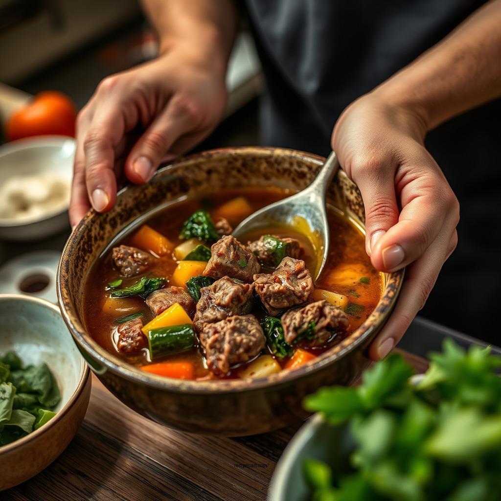 Preparation Steps - beef and kale soup recipe