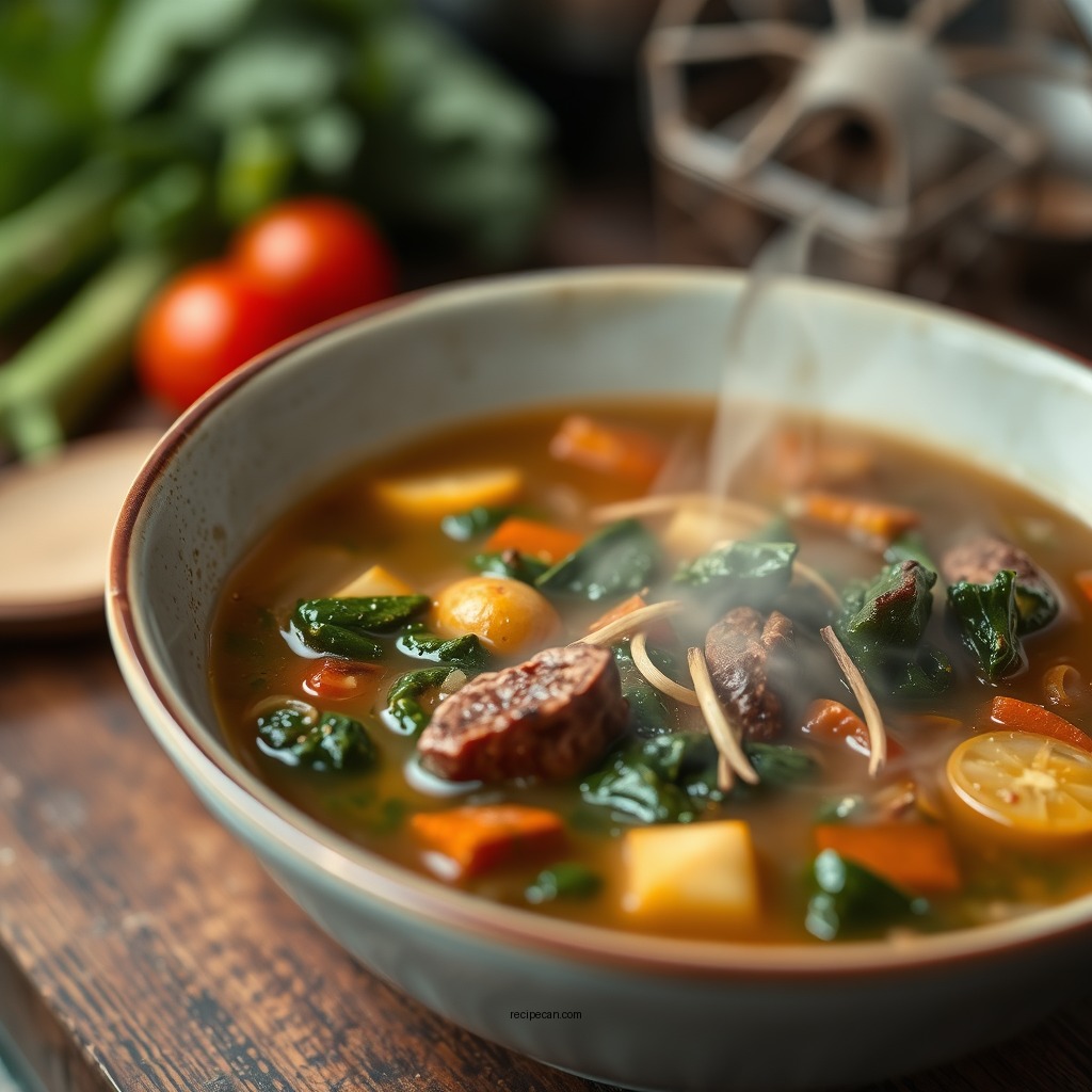 Cooking the Vegetables - beef kale soup recipe