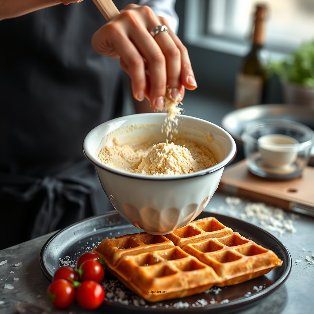 Preparing the Yeast Mixture - belgian yeast waffle recipe